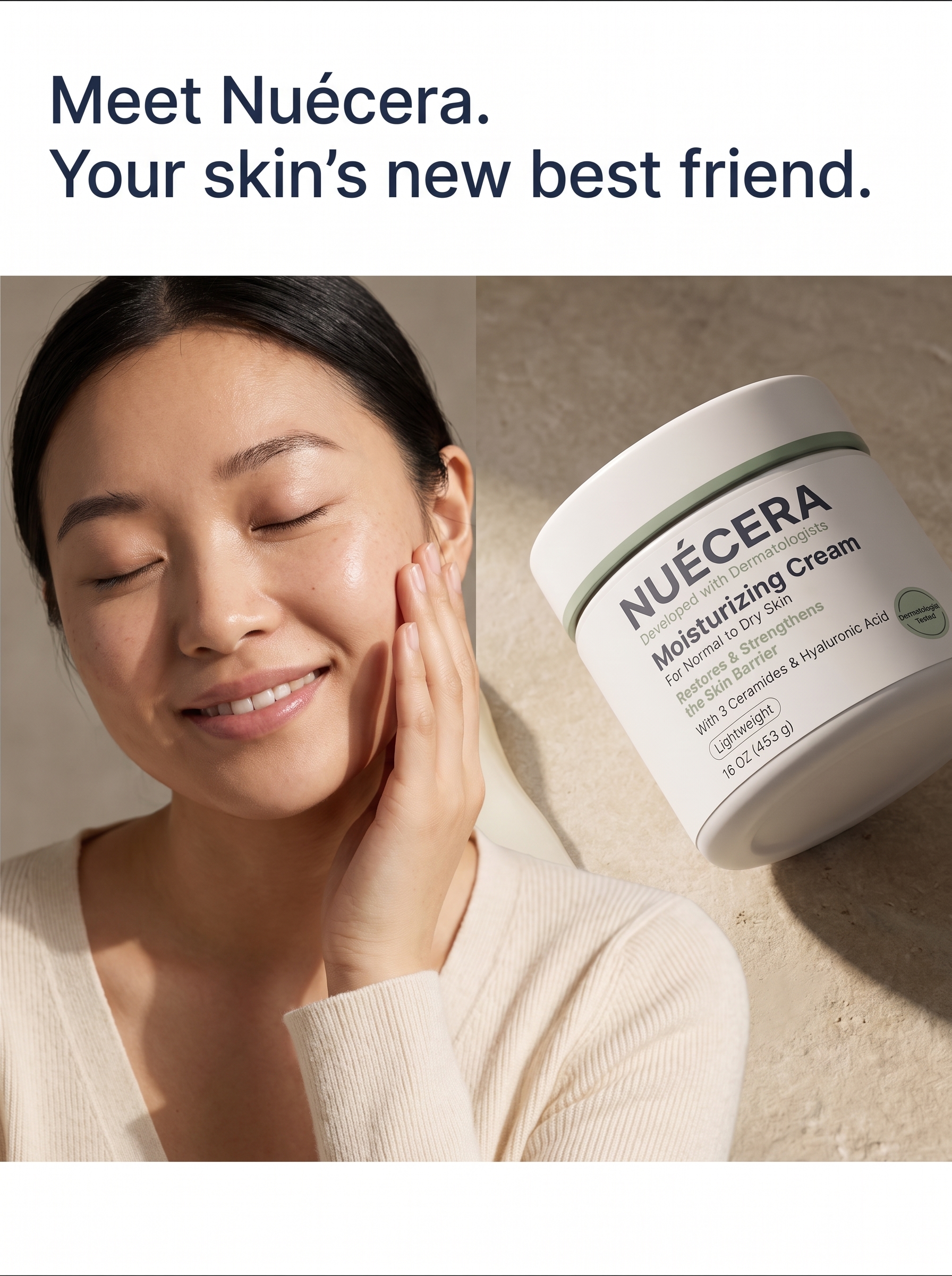 Close-up of the flat-top white lid with eucalyptus accent.