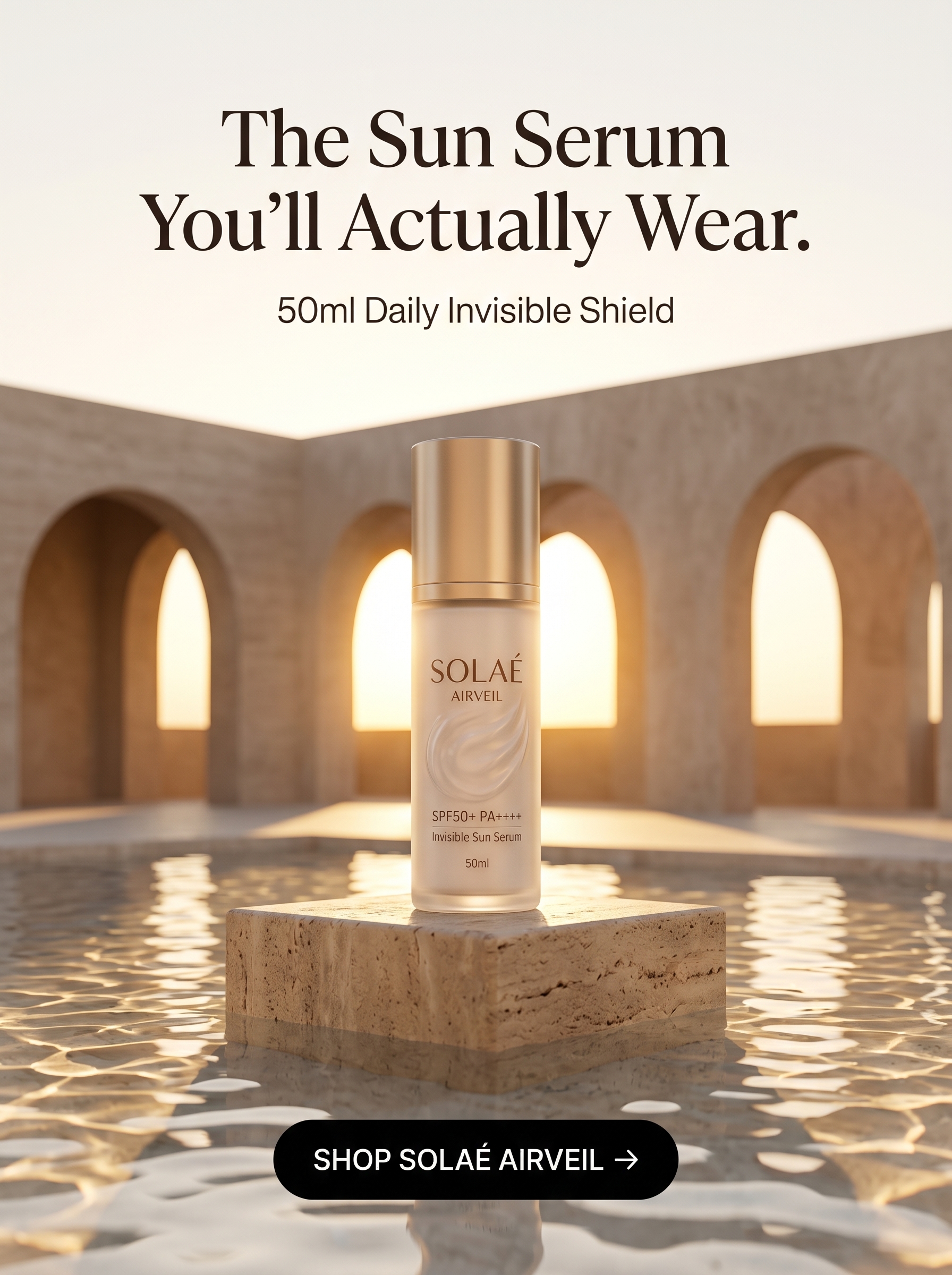 Sunlight expands the product into an expansive architectural world.
