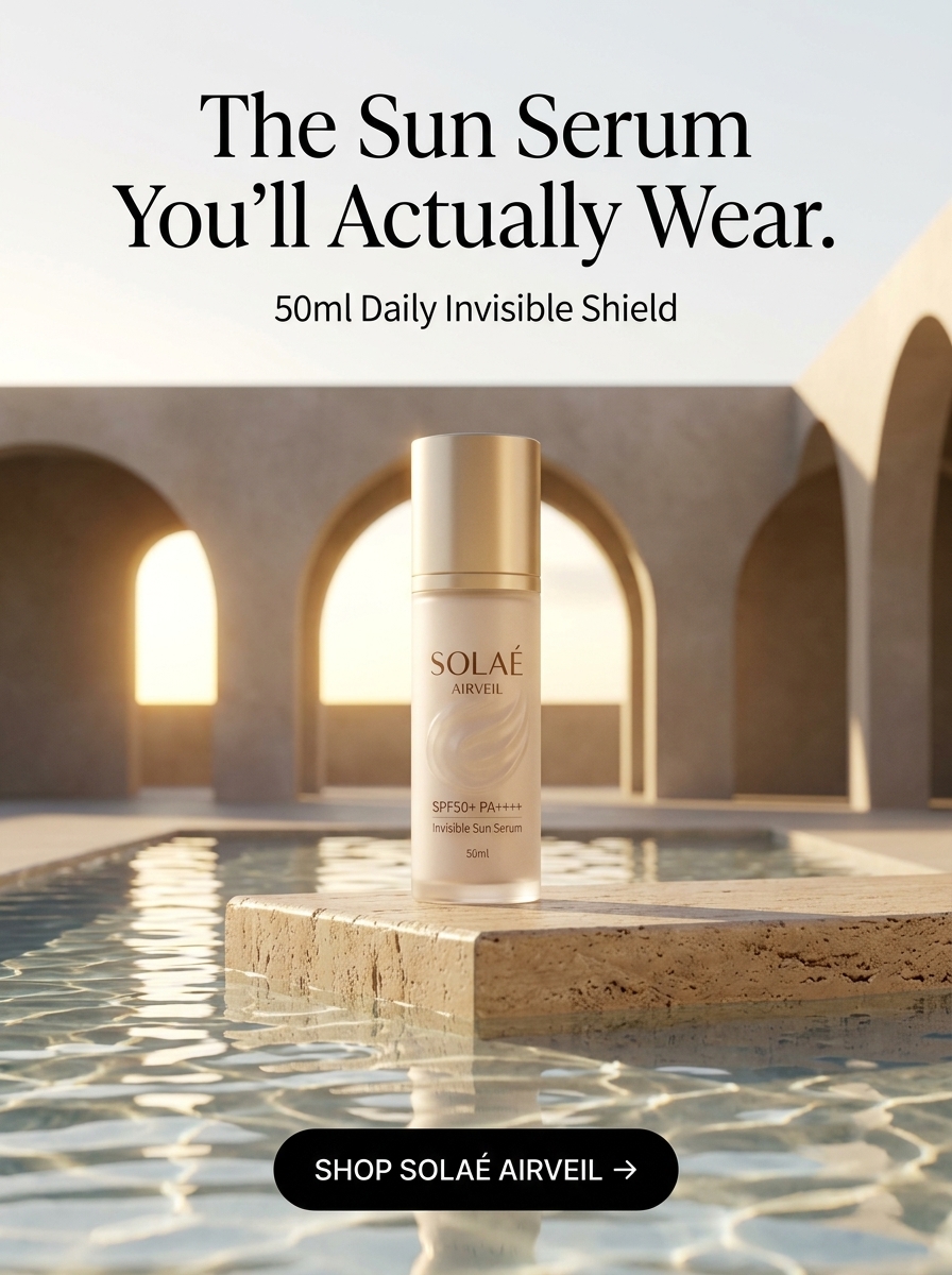Clean lifestyle framing emphasizing effortless reapplication throughout the day.